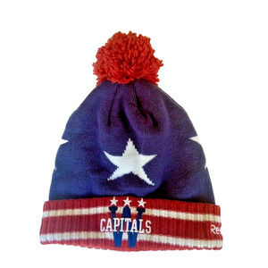 Washington CAPITALS 2015 NHL Winter Classic REEBOK Cuffed Pom Knit Hat Toque